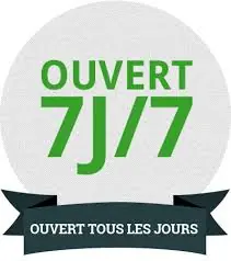 Signalisation indiquant que l'établissement est ouvert tous les jours de la semaine